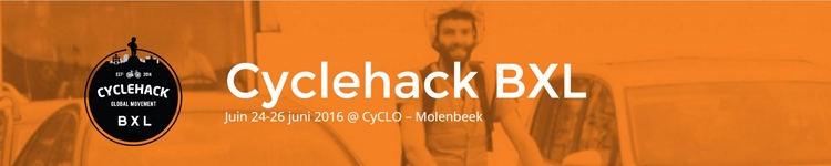 Cyclehack BXL - hackathon pour une smart city cyclable - capture d'écran du site web