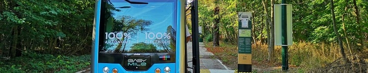 One of the RATP’s autonomous vehicles in the Bois de Vincennes